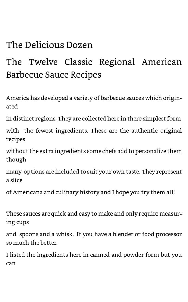 FREE: The Delicious Dozen: The Twelve Classic Regional American Barbecue Sauce Recipes by Burl Collins
